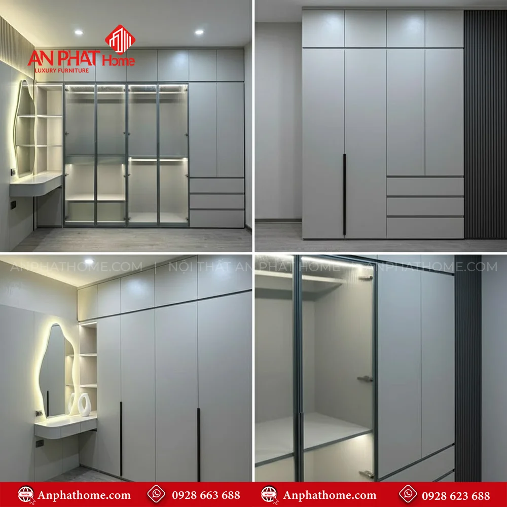 Tủ Quần Áo Gỗ Cánh Kính Hiện Đại TA-539 9 Mẫu thiết kế tủ đựng quần áo thông minh