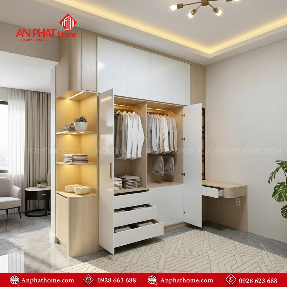 Các mẫu tủ quần áo đẹp hiện đại nhất hiện nay