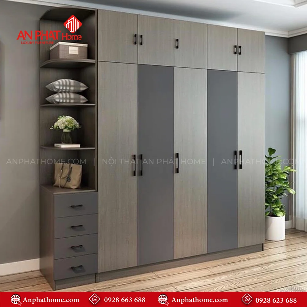 Tủ Quần Áo Gỗ Đẹp TA-580 7 Tủ Quần Áo Gỗ Đẹp TA-580 An Phát Home