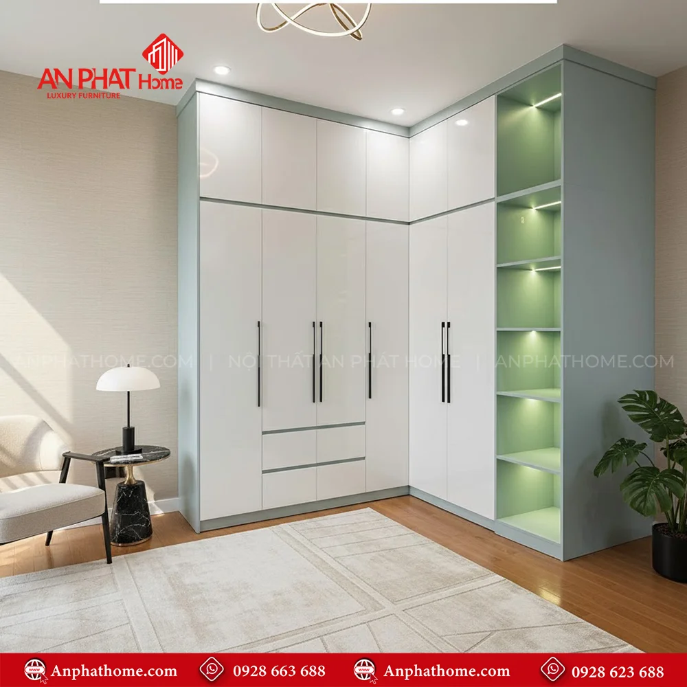 Tủ Quần Áo Gỗ MDF Thiết Kế Hiện Đại TA-515 7 Tủ Quần Áo Gỗ MDF Thiết Kế Hiện Đại TA-515 An Phát Home