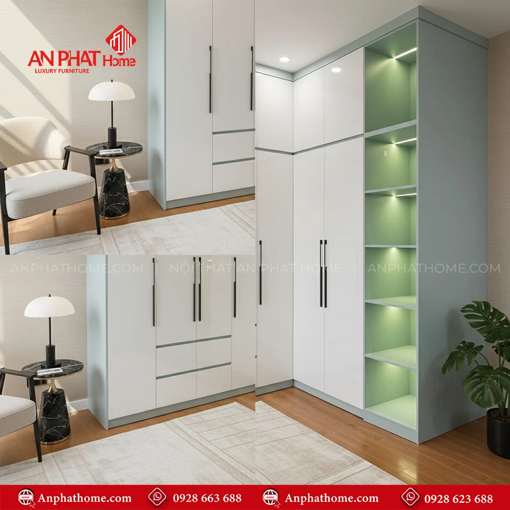 Tủ Quần Áo Gỗ MDF Thiết Kế Hiện Đại TA-515 8 Những mẫu tủ quần áo thiết kế đơn giản đẹp