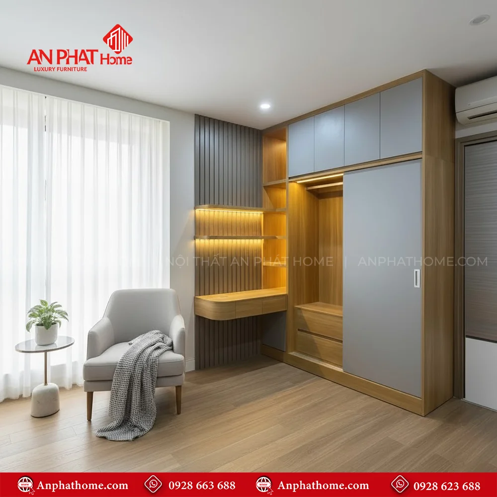 Tủ Quần Áo Gỗ TA-524 5 Tủ Quần Áo Gỗ TA-524 An Phát Home