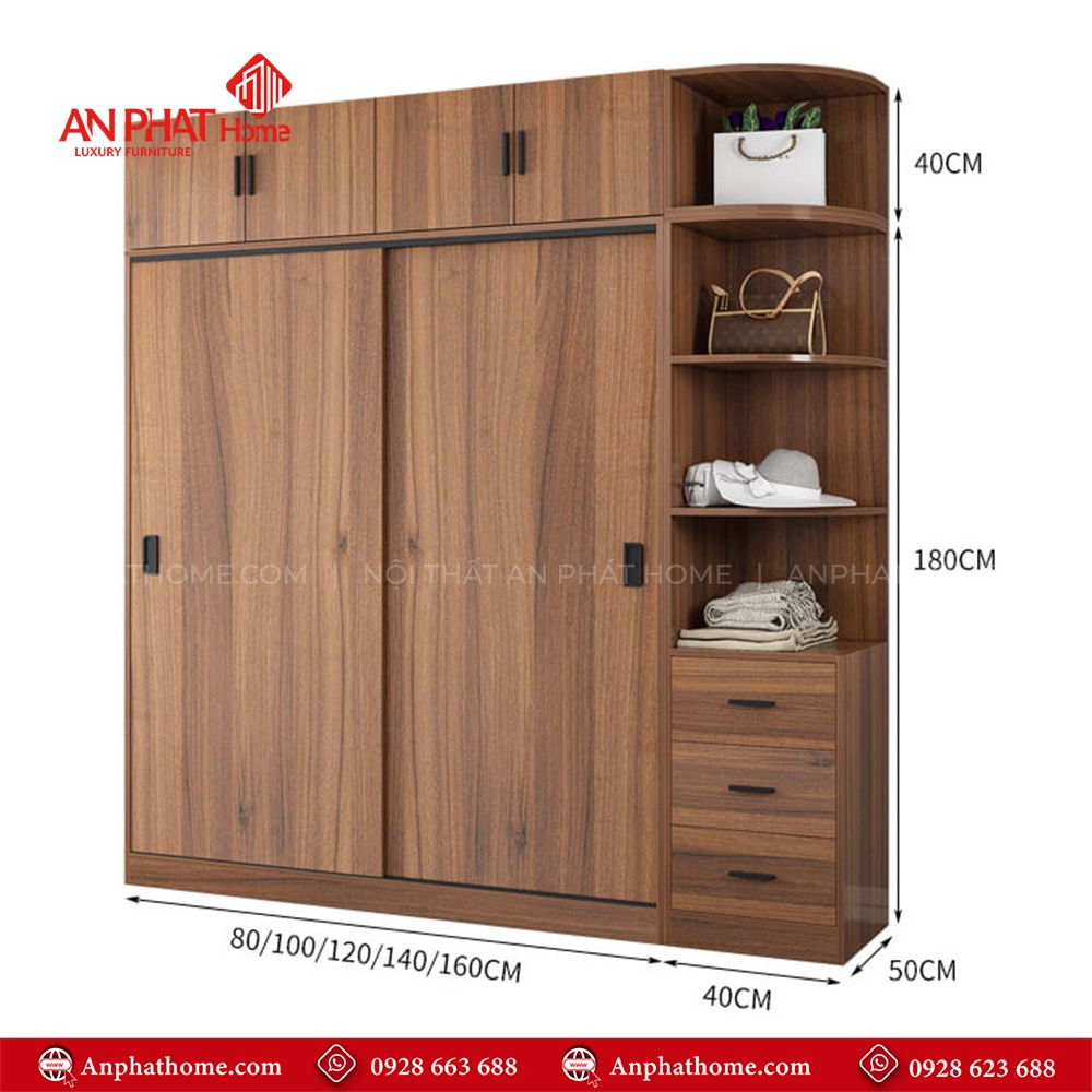 Tủ Quần Áo Gỗ TA-569 8 Các mẫu tủ quần áo gỗ công nghiệp đẹp