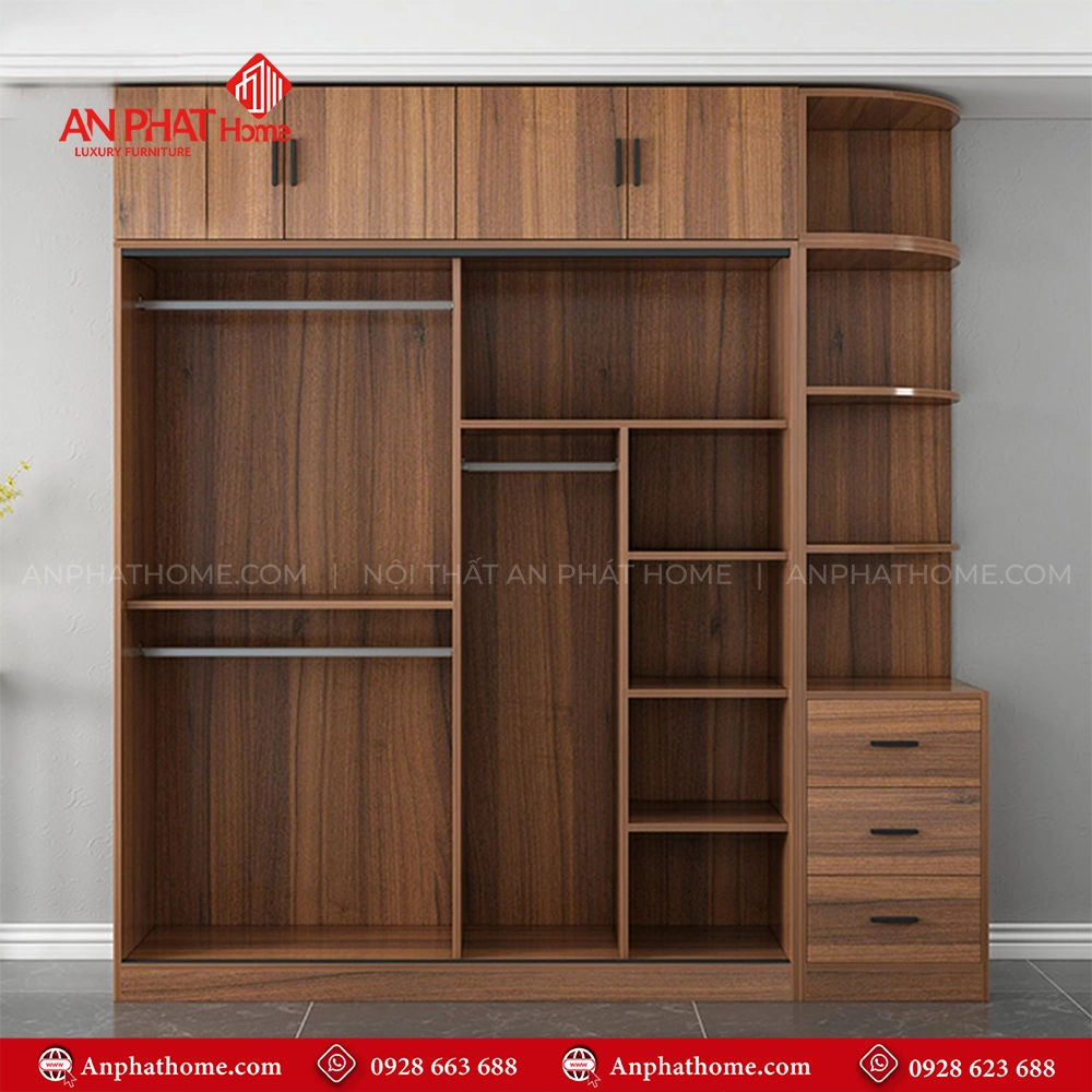 Tủ Quần Áo Gỗ TA-569 9 Tủ quần áo thông minh cho phòng nhỏ