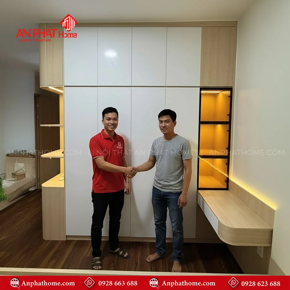 Tủ Quần Áo Liền Tường TA-578 9 Tủ quần áo đơn giản mà đẹp