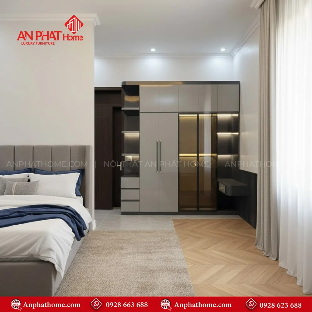 Mẫu tủ quần áo trong phòng ngủ hiện đại