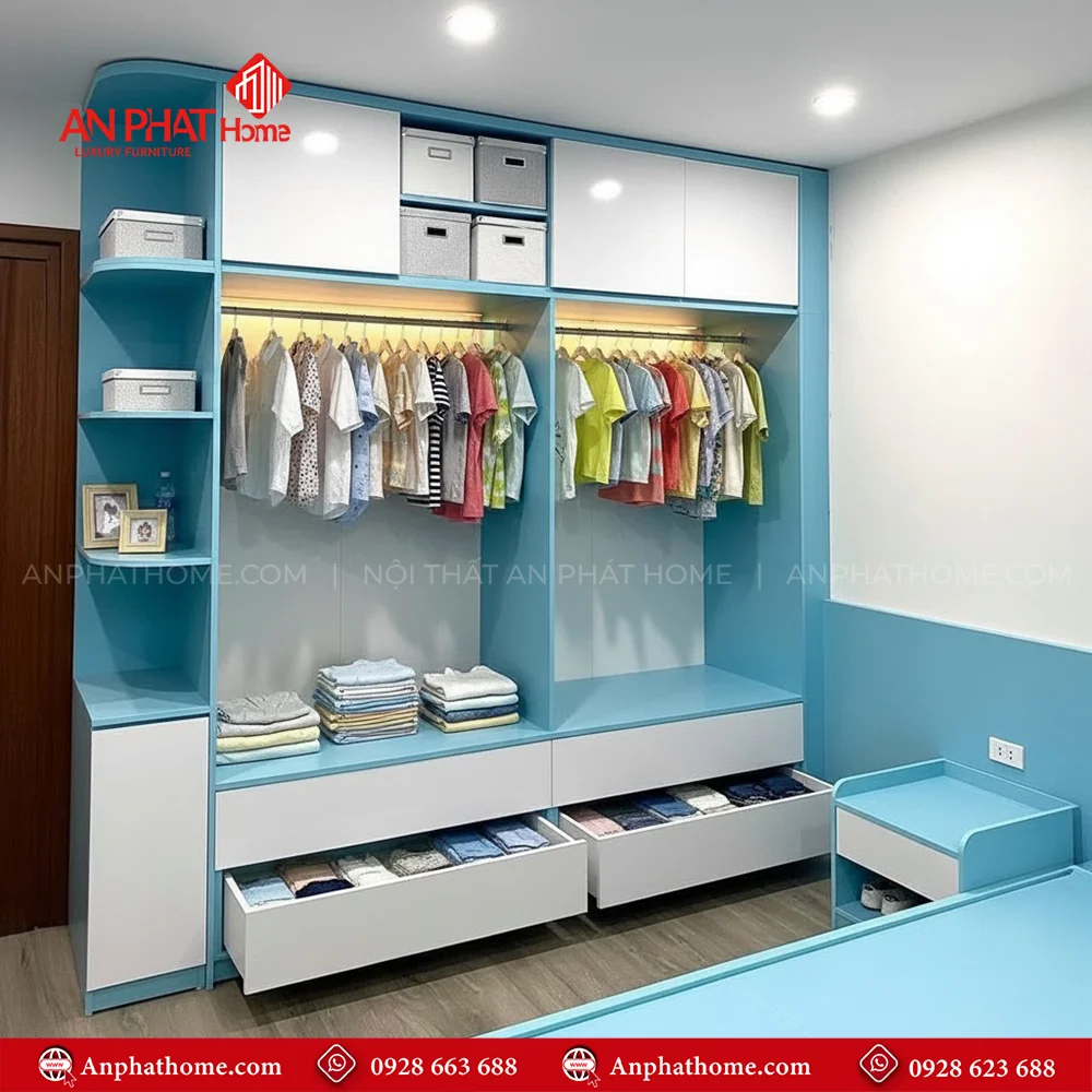 Tủ Quần Áo Trẻ Em TA-566 8 Thiết kế mẫu tủ quần áo đẹp hiện đại cánh mở