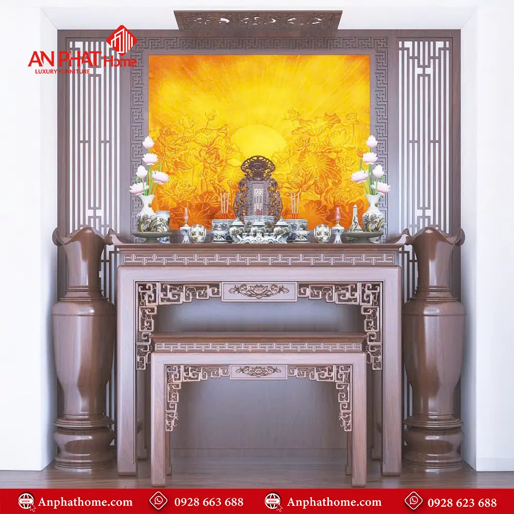 Bàn Thờ Chung Cư Gỗ Sồi BT-2324 5 Bàn Thờ Chung Cư Gỗ Sồi BT-2324