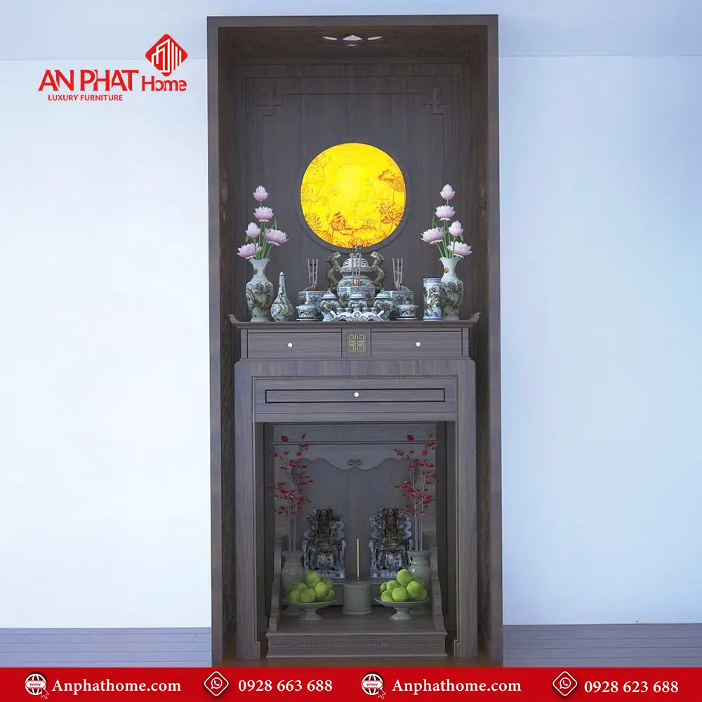 Bàn Thờ Chung Cư Kết Hợp Ban Thần Tài BT-2314 5 Bàn Thờ Chung Cư Kết Hợp Ban Thần Tài BT-2314