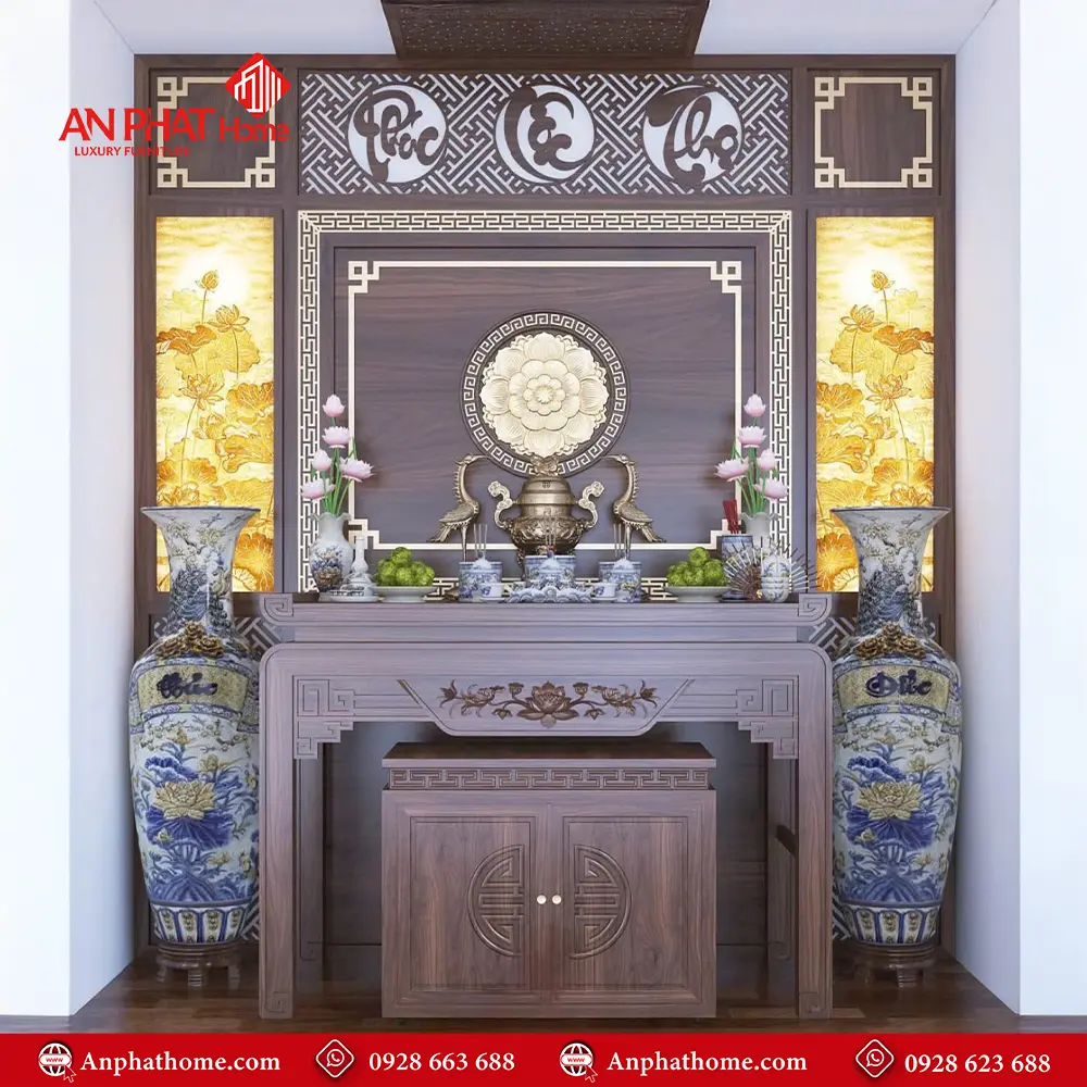 Bàn Thờ Gia Tiên Cao Cấp BT2302 5 Bàn Thờ Gia Tiên Cao Cấp BT2302