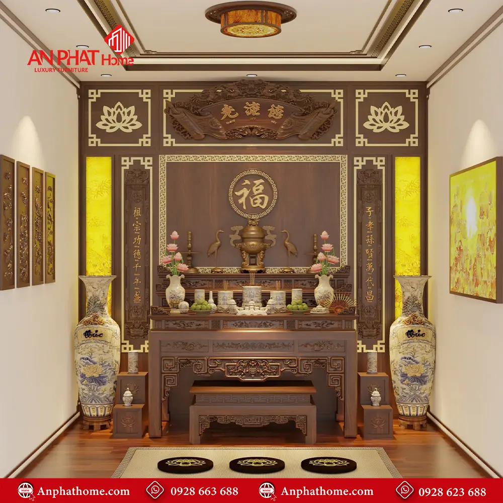 Bàn Thờ Tam Cấp Gỗ Gõ Cao Cấp BT-2330 5 Bàn Thờ Tam Cấp Gỗ Gõ Cao Cấp BT-2330