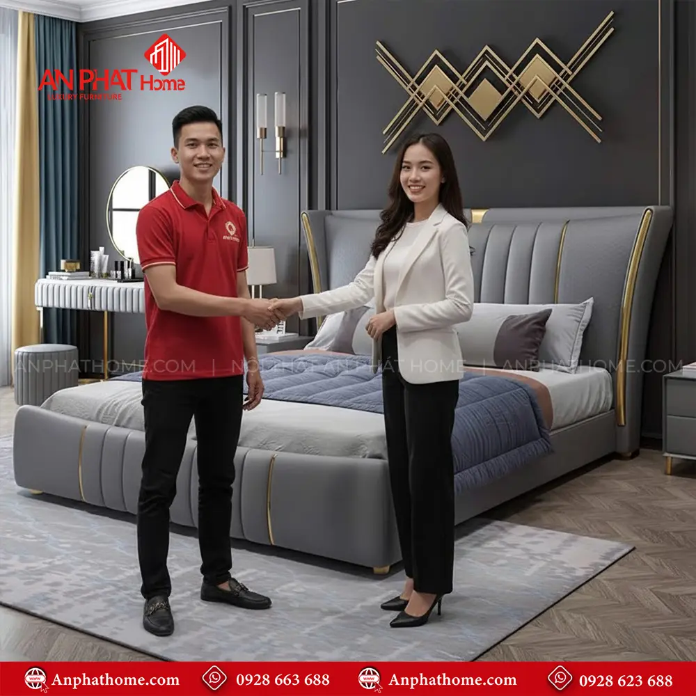 Giường Bọc Nệm Sang Trọng GN-266