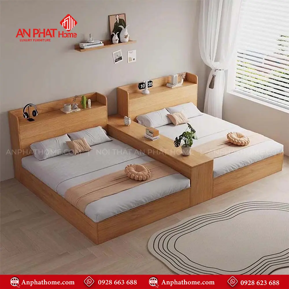 Giường Đôi Gỗ Công Nghiệp GN-215 15 Giường Đôi Gỗ Công Nghiệp GN-215