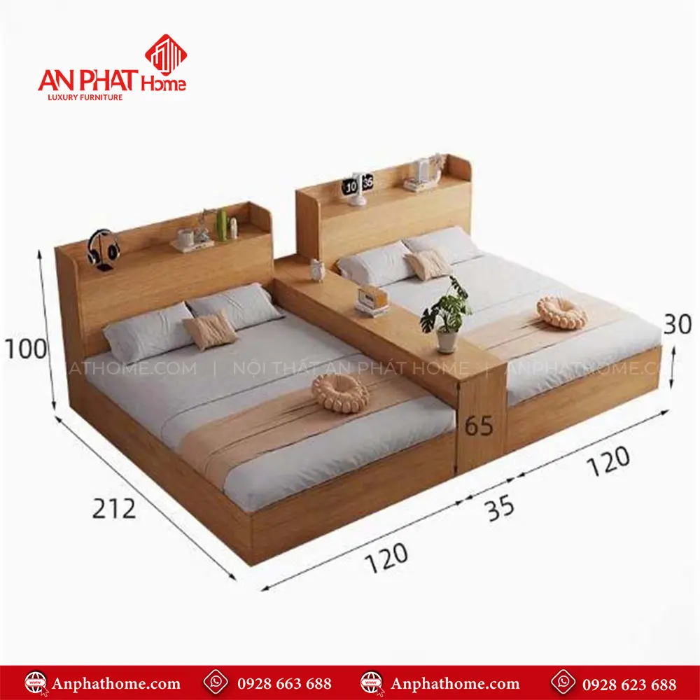 Giường Đôi Gỗ Công Nghiệp GN-215 19 Giường Đôi Gỗ Công Nghiệp GN-215