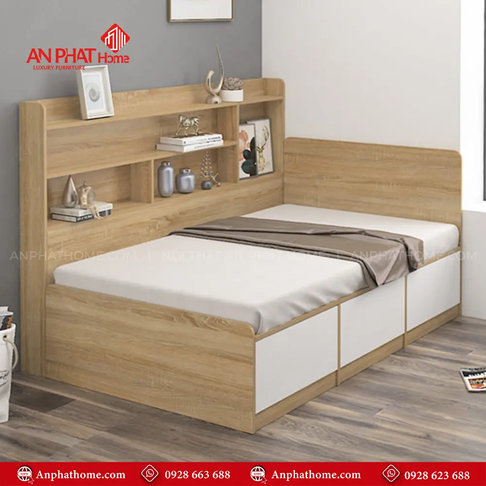 Giường hiện đại thiết kế liền kệ trưng bày GN-208 12 Giường hiện đại thiết kế liền kệ trưng bày GN-208