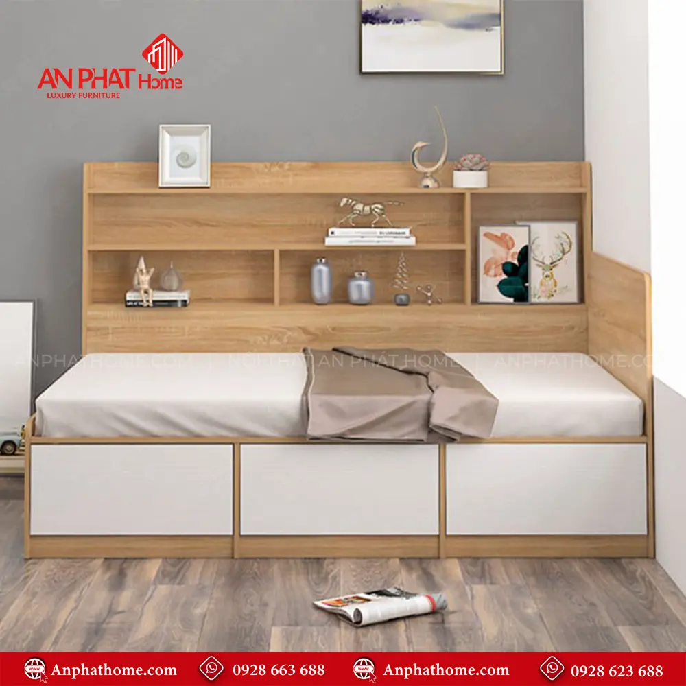 Giường hiện đại thiết kế liền kệ trưng bày GN-208 11 Giường hiện đại thiết kế liền kệ trưng bày GN-208