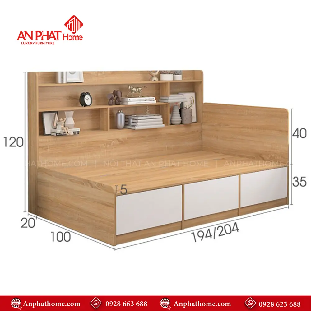 Giường hiện đại thiết kế liền kệ trưng bày GN-208 15 Giường hiện đại thiết kế liền kệ trưng bày GN-208