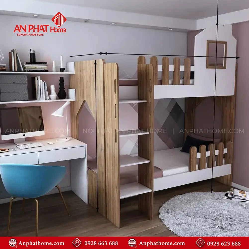 Giường Ngủ 2 Tầng Đẹp Hiện Đại GN-320 9 Giường Ngủ 2 Tầng Đẹp Hiện Đại GN-320