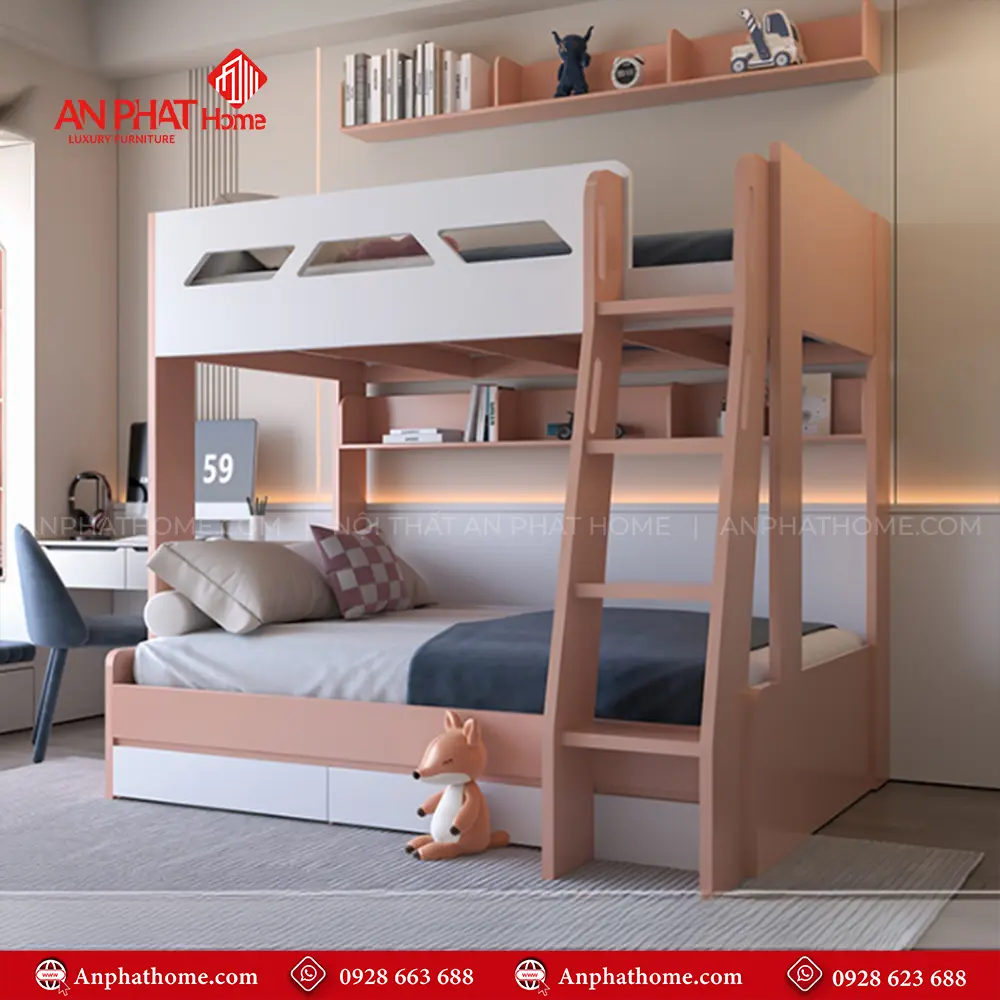 Giường Ngủ 2 Tầng Gỗ MDF GN-312 12 Giường Ngủ 2 Tầng Gỗ MDF GN-312