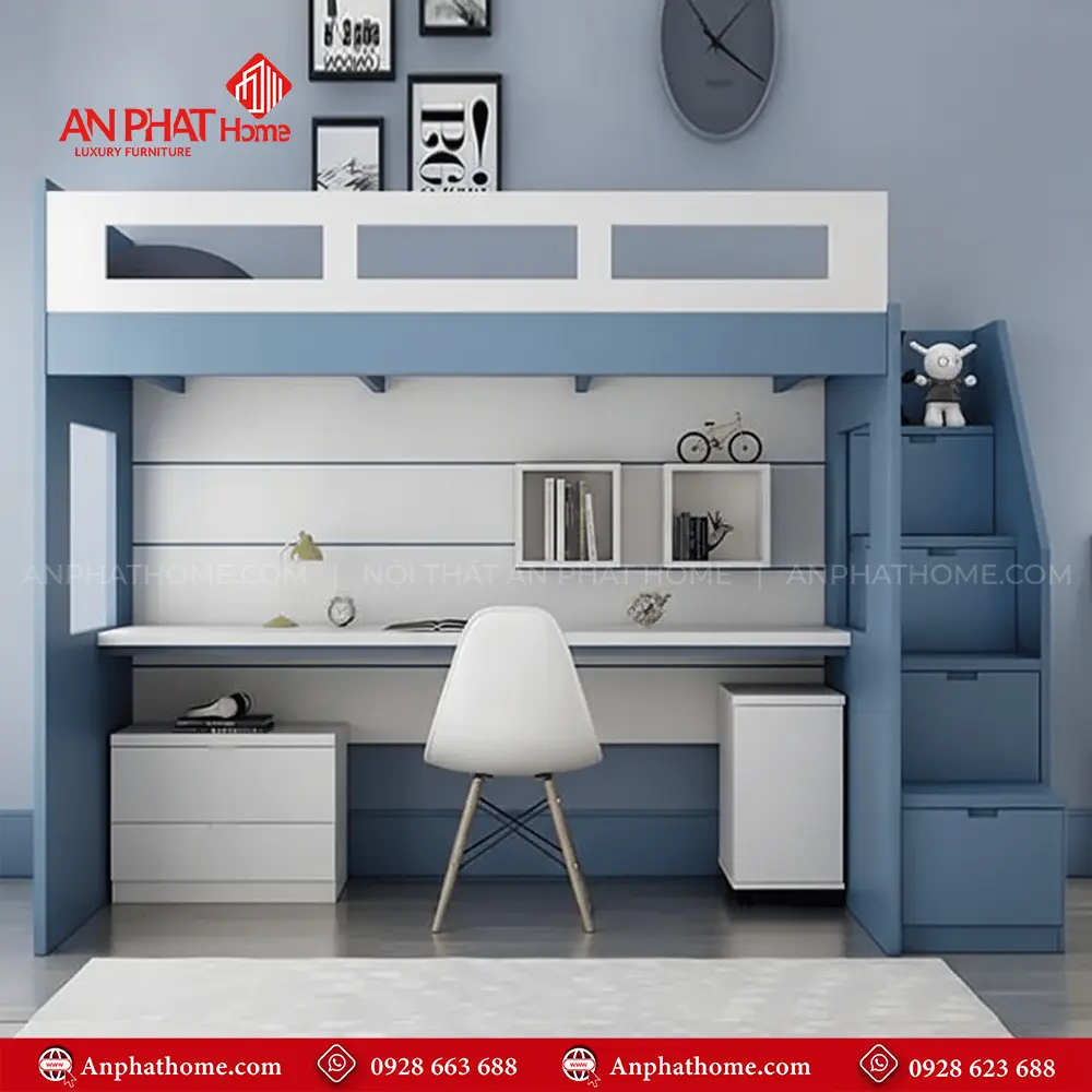 Giường Ngủ 2 Tầng Kết Hợp Bàn Học Thông Minh GN-310 13 Giường Ngủ 2 Tầng Kết Hợp Bàn Học Thông Minh GN-310