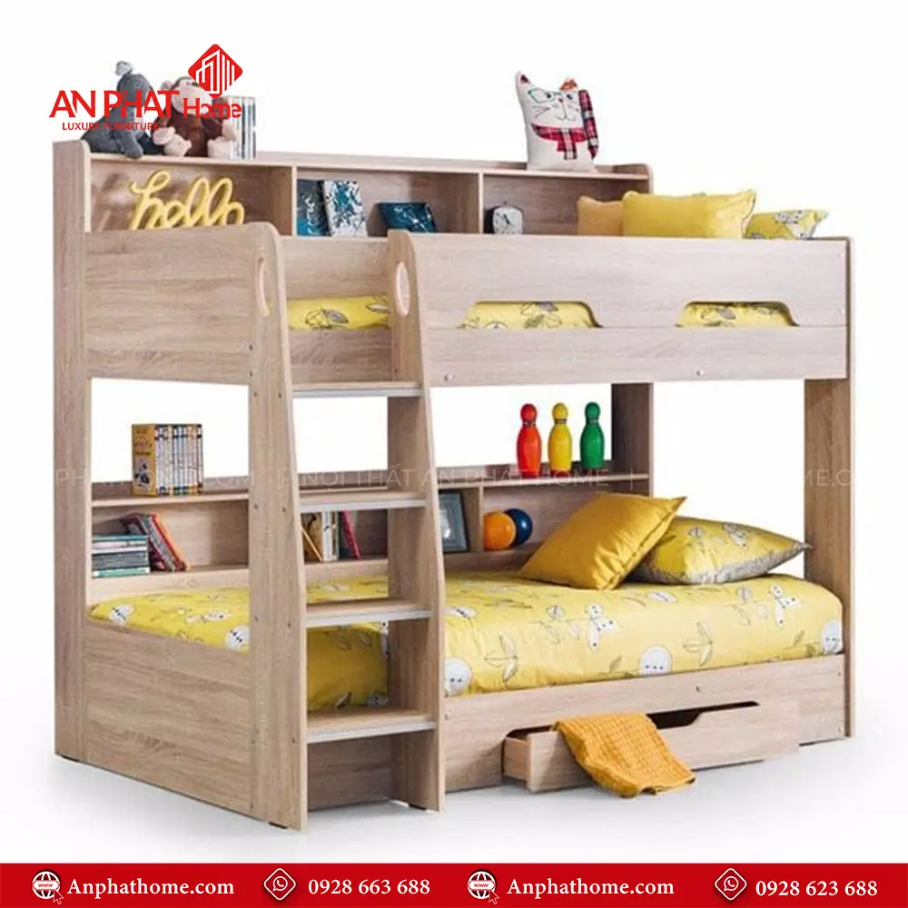 Giường Ngủ 2 Tầng Kết Hợp Kệ GN-336