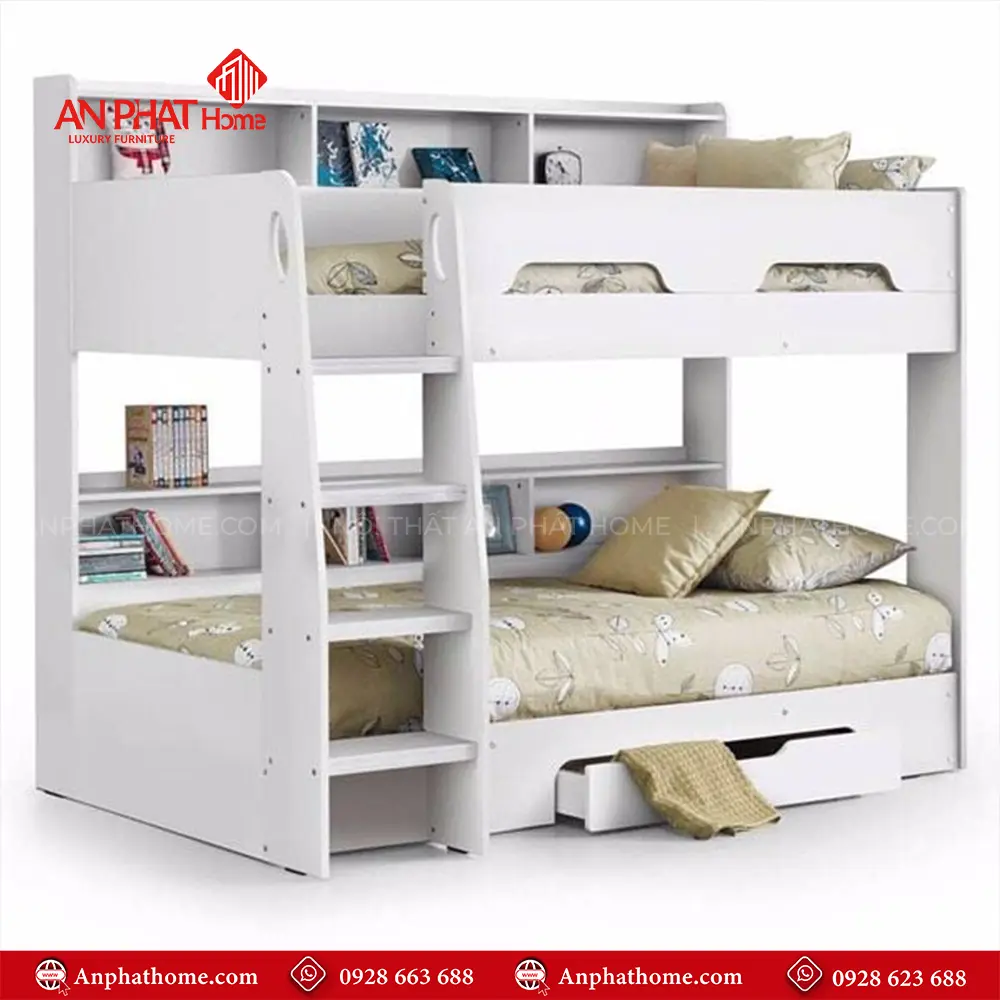 Giường Ngủ 2 Tầng Kết Hợp Kệ GN-336