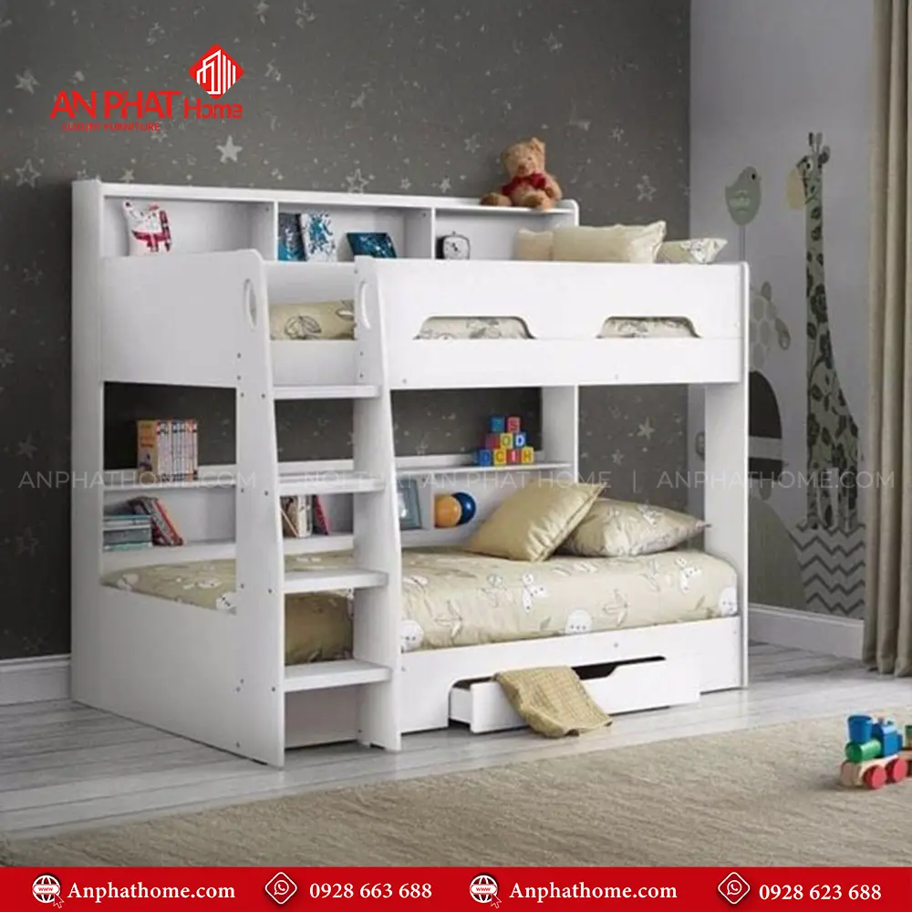 Giường Ngủ 2 Tầng Kết Hợp Kệ GN-336