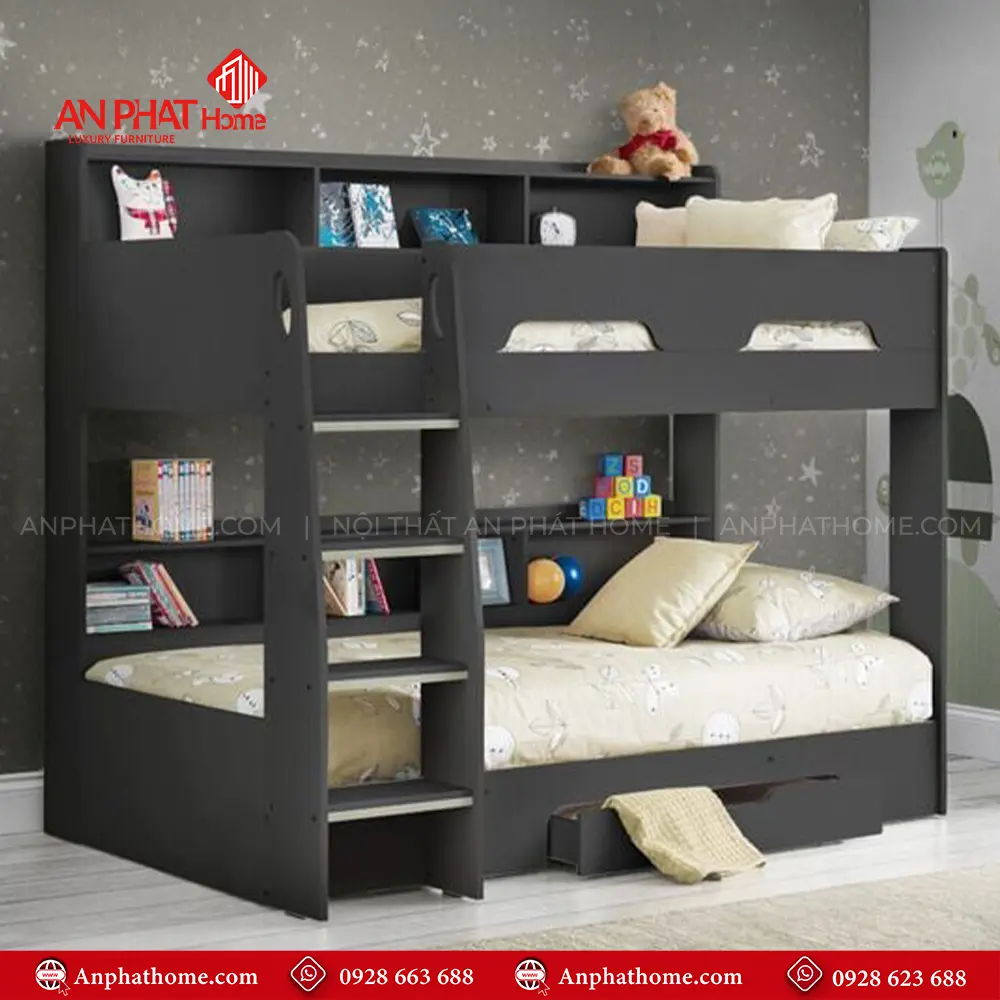 Giường Ngủ 2 Tầng Kết Hợp Kệ GN-336