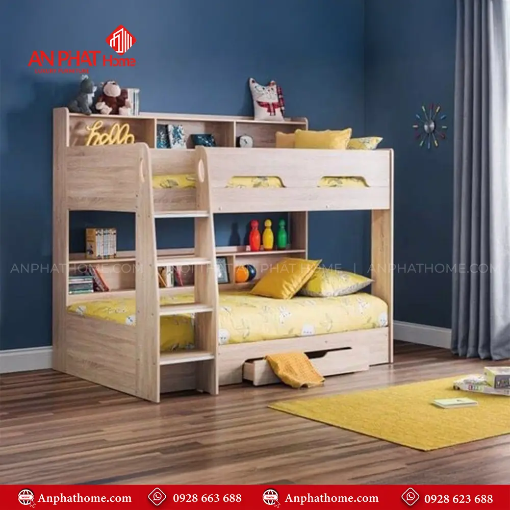Giường Ngủ 2 Tầng Kết Hợp Kệ GN-336
