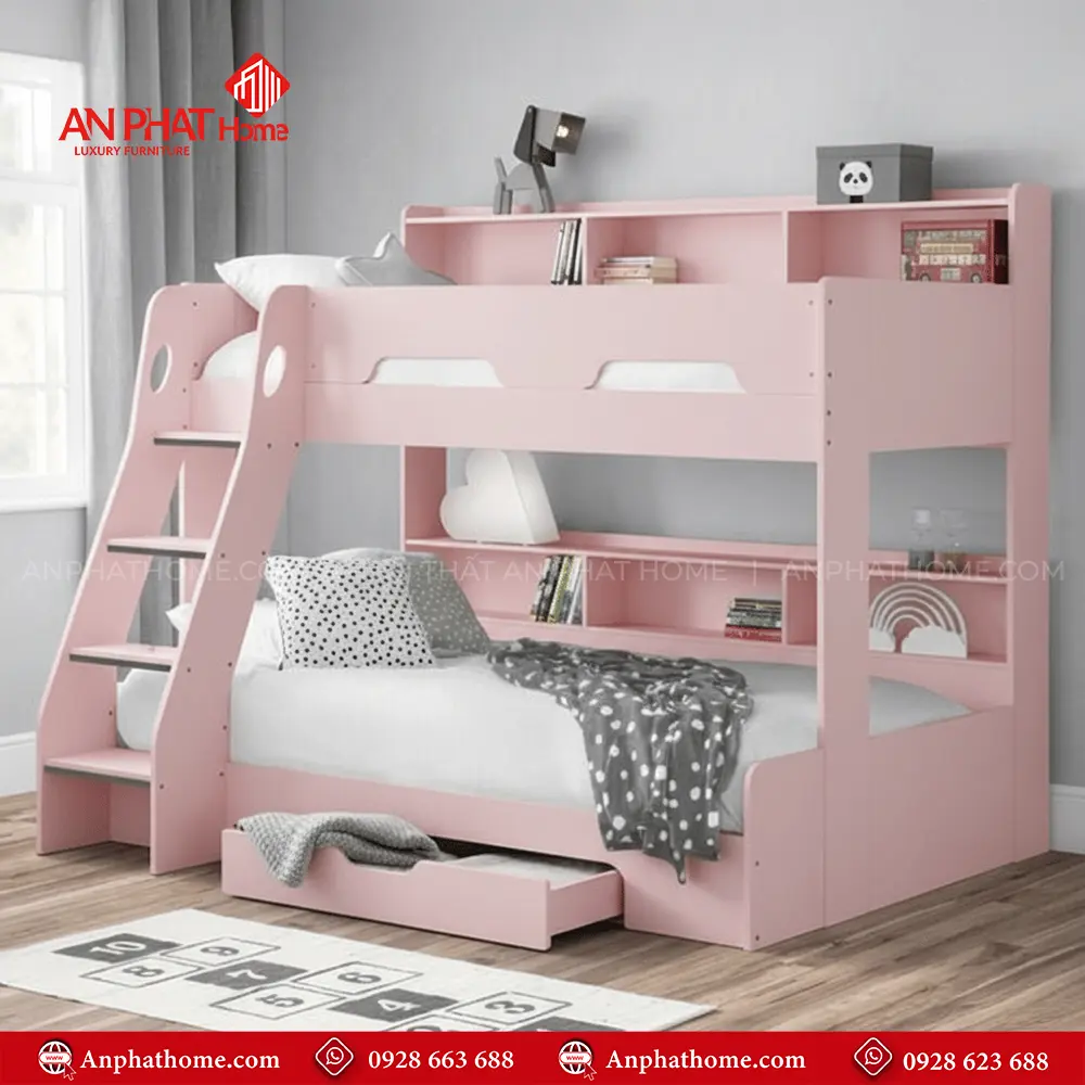 Giường Ngủ 2 Tầng Kết Hợp Kệ Trang Trí GN-311 8 Giường Ngủ 2 Tầng Kết Hợp Kệ Trang Trí GN-311