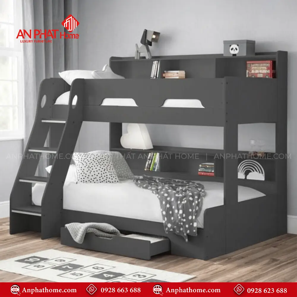 Giường Ngủ 2 Tầng Kết Hợp Kệ Trang Trí GN-311 7 Giường Ngủ 2 Tầng Kết Hợp Kệ Trang Trí GN-311