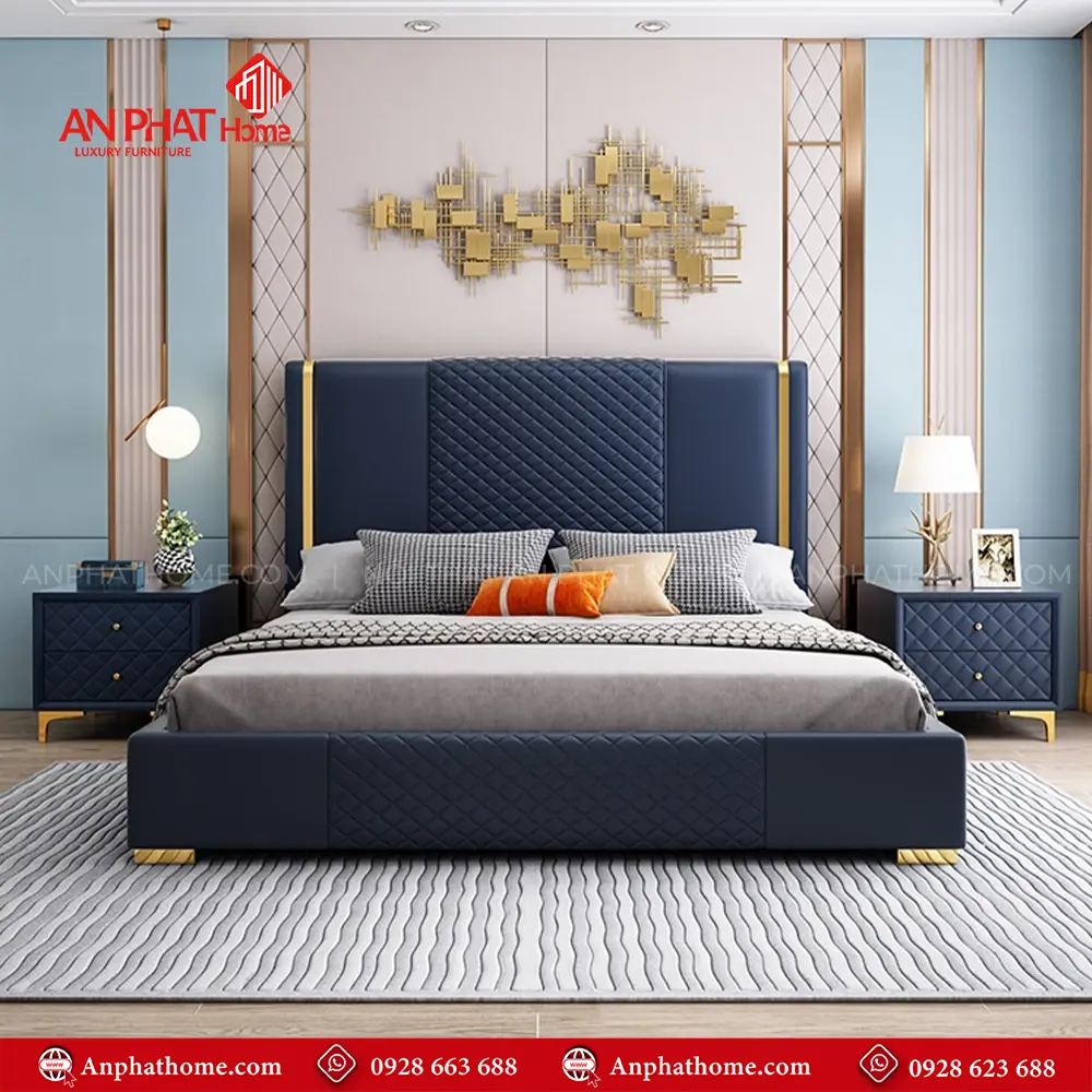 Giường Ngủ Bọc Da Nhập Khẩu GN-235 11 Giường Ngủ Bọc Da Nhập Khẩu GN-235