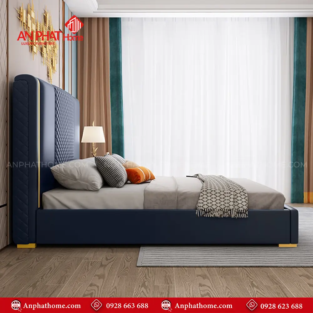 Giường Ngủ Bọc Da Nhập Khẩu GN-235 12 Giường Ngủ Bọc Da Nhập Khẩu GN-235