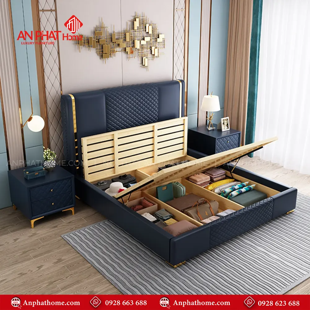 Giường Ngủ Bọc Da Nhập Khẩu GN-235 13 Giường Ngủ Bọc Da Nhập Khẩu GN-235