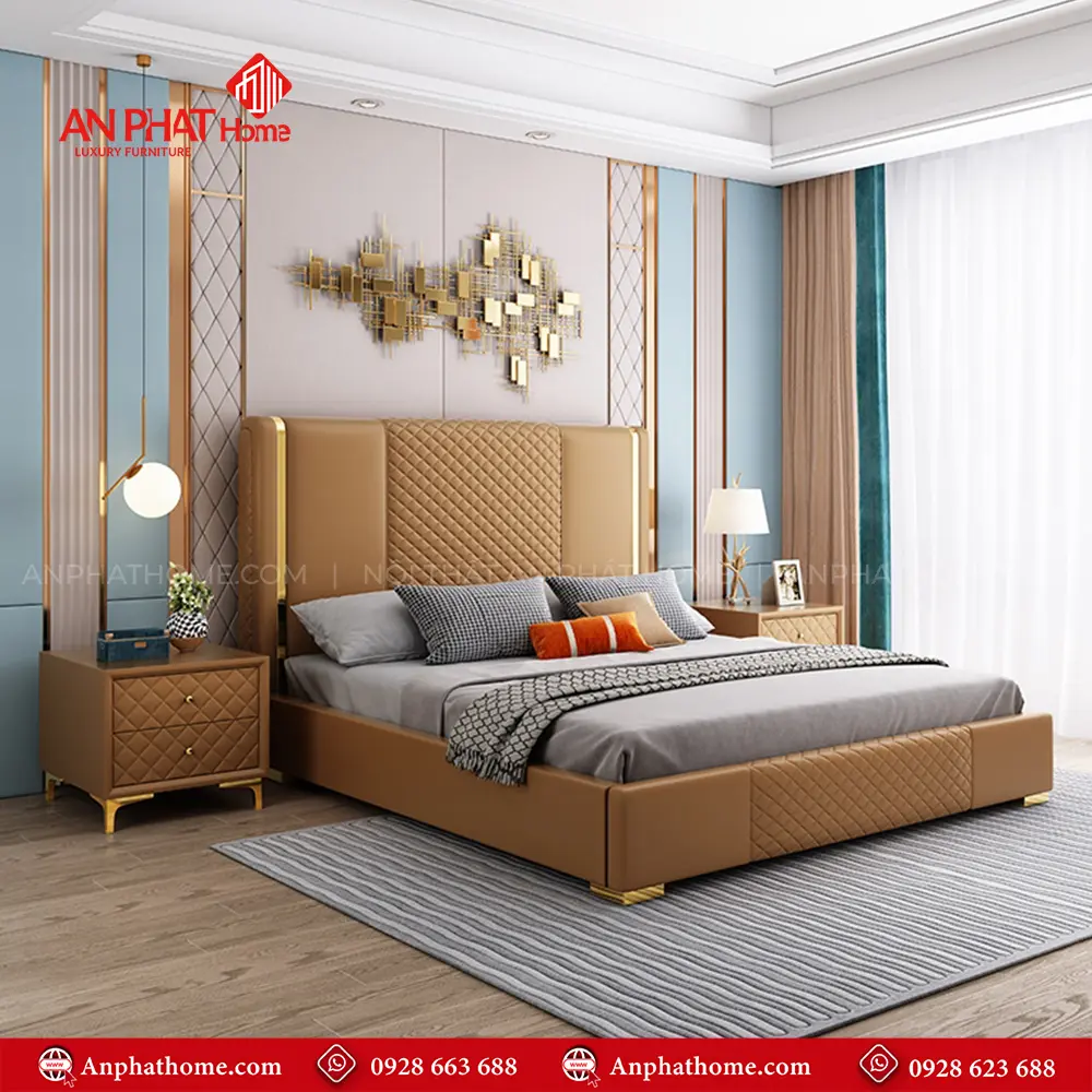 Giường Ngủ Bọc Da Nhập Khẩu GN-235 15 Giường Ngủ Bọc Da Nhập Khẩu GN-235