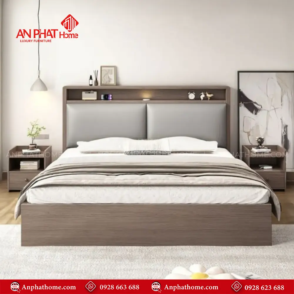 Giường Ngủ Cao Cấp MDF GN-348