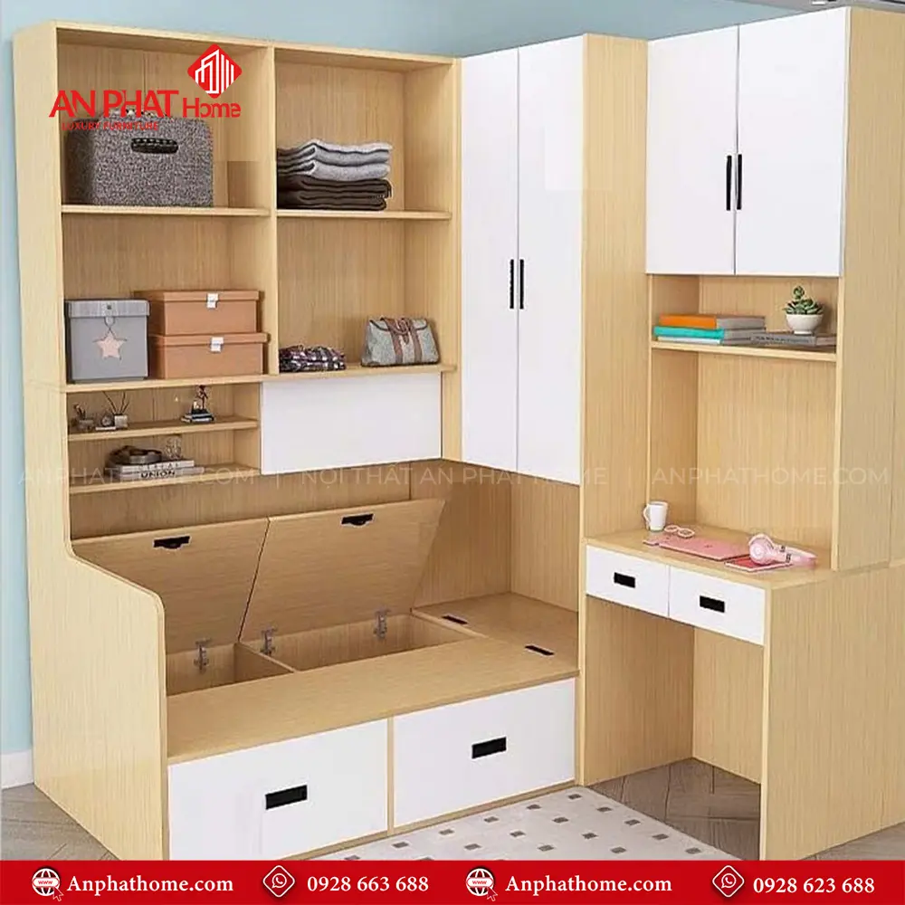 Giường Ngủ Cho Bé Kết Hợp Bàn Học GN-217 16 Giường Ngủ Cho Bé Kết Hợp Bàn Học GN-217