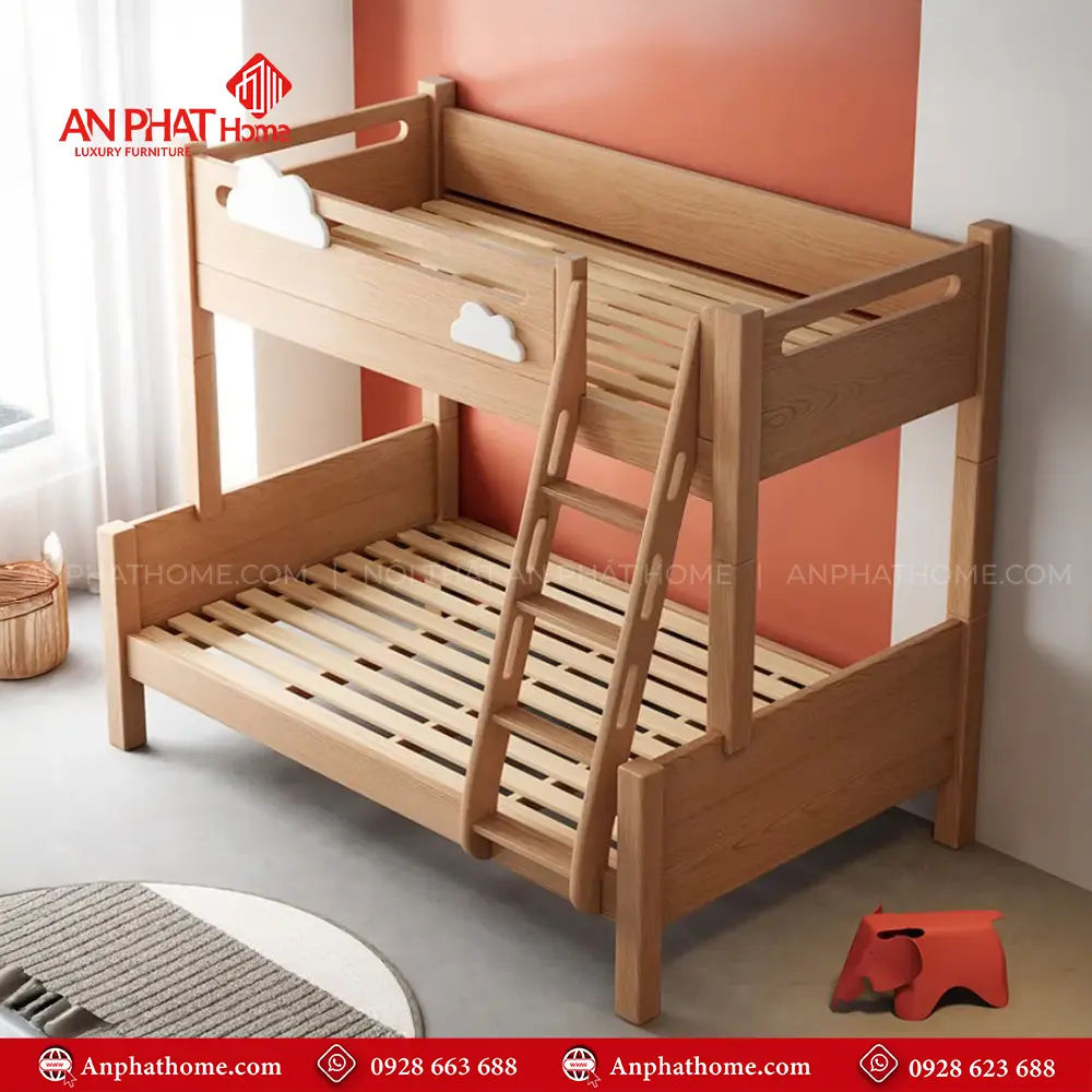Giường Ngủ Gỗ Cao Cấp 2 Tầng GN-345 9 Giường Ngủ Gỗ Cao Cấp 2 Tầng GN-345