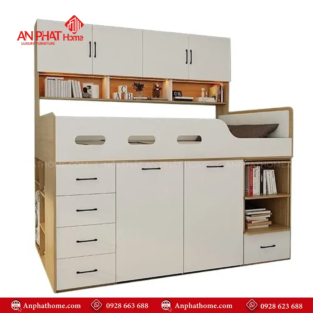 Giường Ngủ Gỗ Công Nghiệp Cho Bé GN-342 15 Giường Ngủ Gỗ Công Nghiệp Cho Bé GN-342