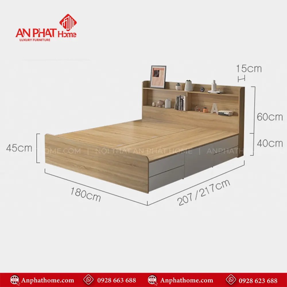 Giường Ngủ Gỗ Công Nghiệp GN-221 20 Giường Ngủ Gỗ Công Nghiệp GN-221