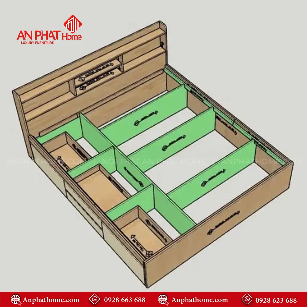 Giường Ngủ Gỗ Công Nghiệp Thông Minh GN-349 12 Giường Ngủ Gỗ Công Nghiệp Thông Minh GN-349