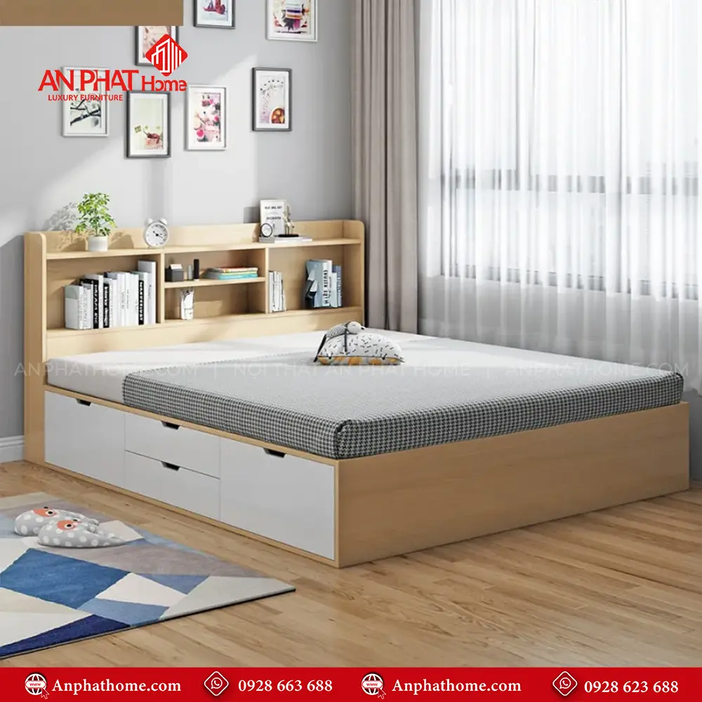 Giường Ngủ Gỗ Công Nghiệp Thông Minh GN-349 9 Giường Ngủ Gỗ Công Nghiệp Thông Minh GN-349