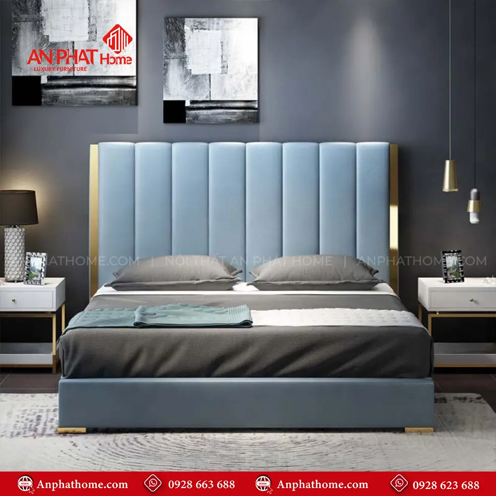 Giường Ngủ Hiện Đại Bọc Nỉ Cao Cấp GN-233