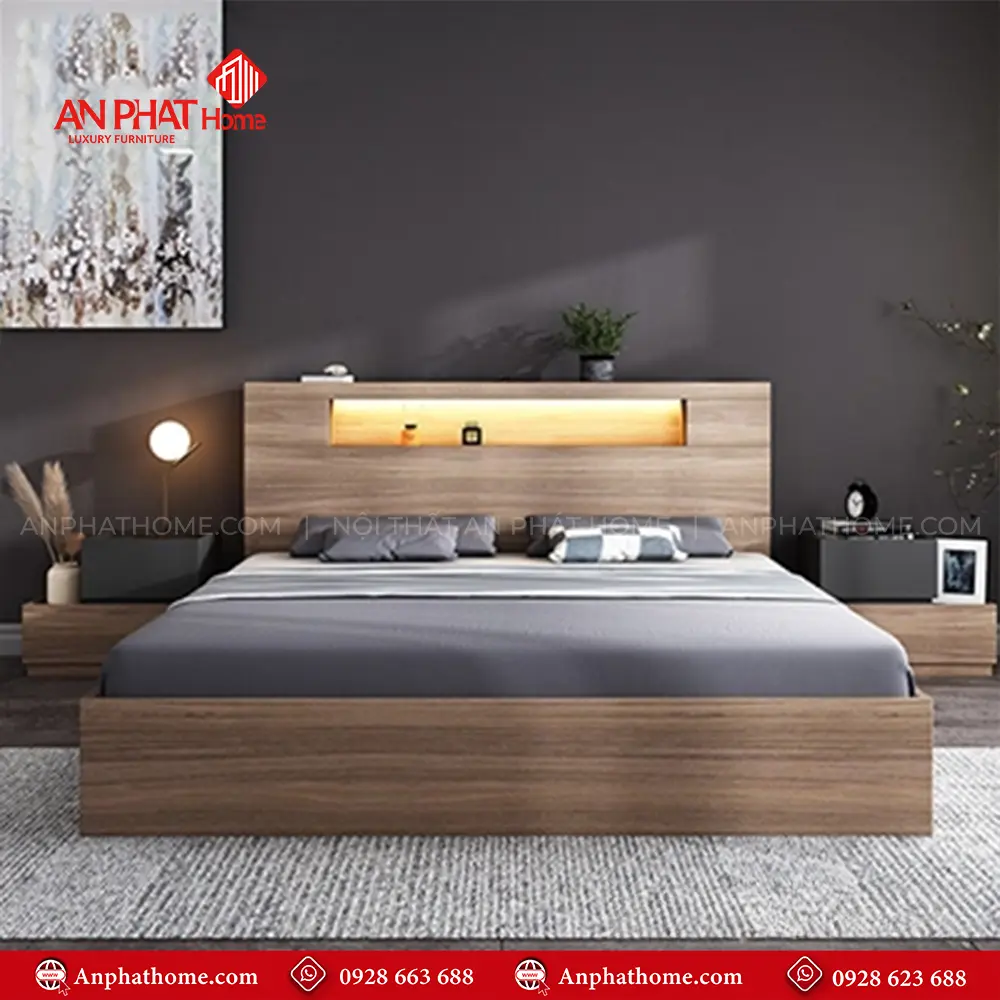 Giường Ngủ Hiện Đại Có Đèn Led GN-227 11 Giường Ngủ Hiện Đại Có Đèn Led GN-227