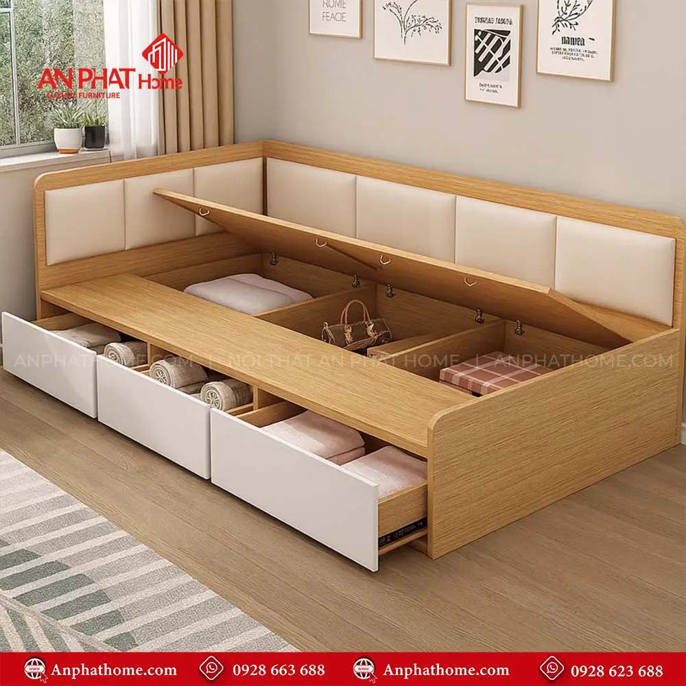 Giường Ngủ Hiện Đại Có Hộc Kéo GN-218 13 Giường Ngủ Hiện Đại Có Hộc Kéo GN-218