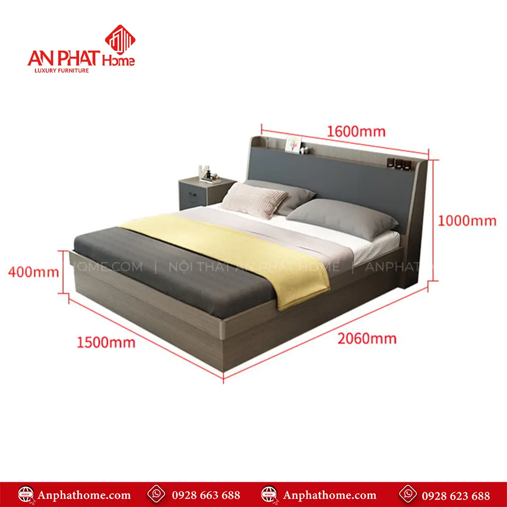 Giường Ngủ Hiện Đại GN-206 16 Giường Ngủ Hiện Đại GN-206