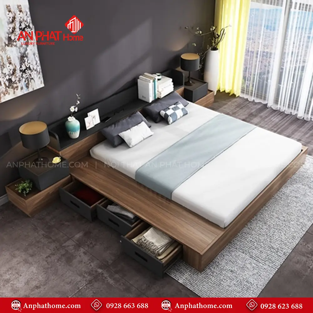 Giường Ngủ Hiện Đại Kiểu Nhật GN-225 11 Giường Ngủ Hiện Đại Kiểu Nhật GN-225