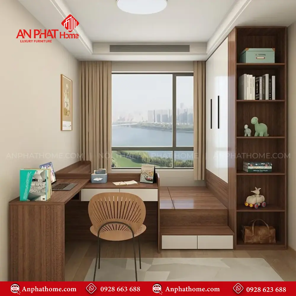 Giường Ngủ Kết Hợp Bàn Học Hiện Đại GN-355 9 Giường Ngủ Kết Hợp Bàn Học Hiện Đại GN-355