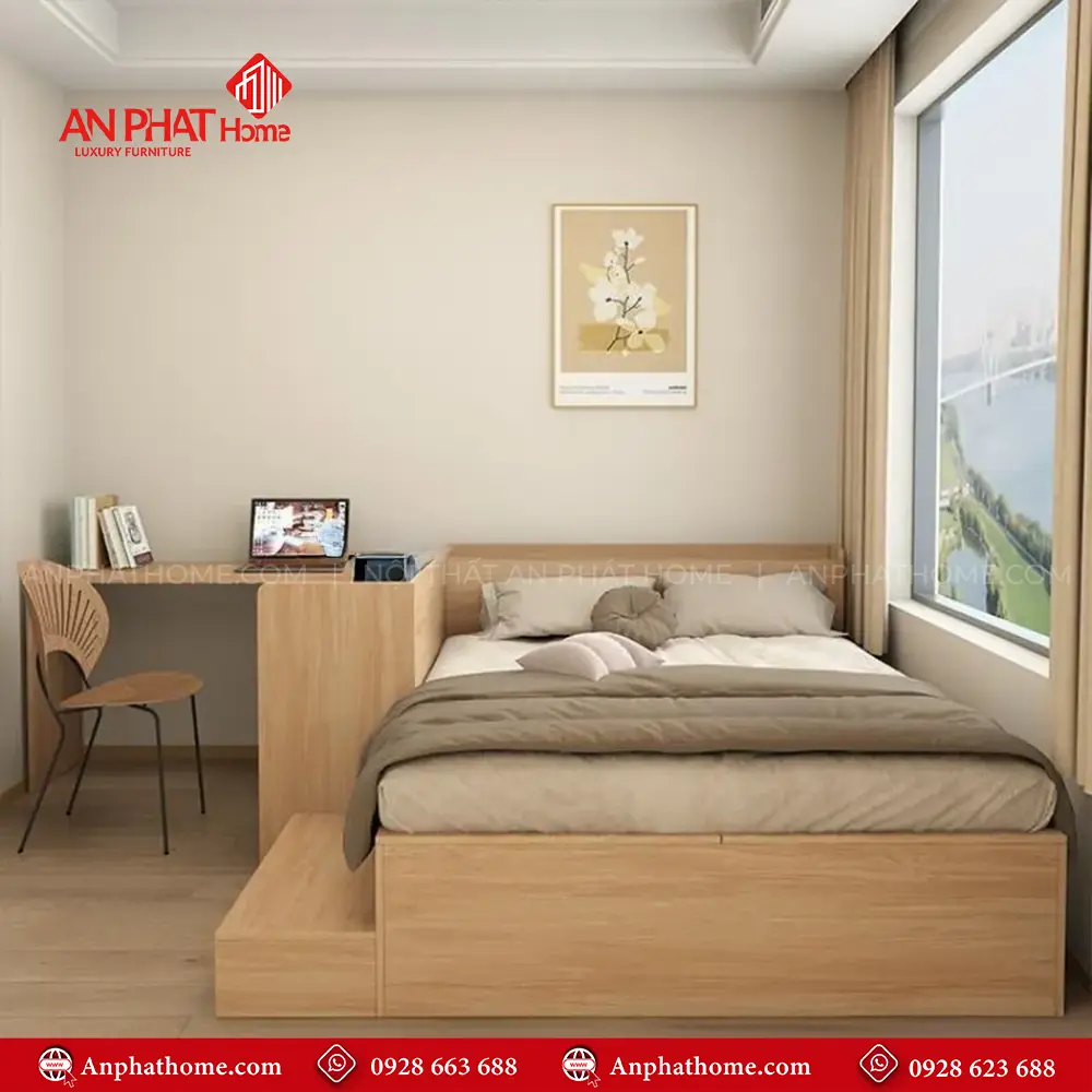 Giường Ngủ Kết Hợp Bàn Học Hiện Đại GN-355 11 Giường Ngủ Kết Hợp Bàn Học Hiện Đại GN-355