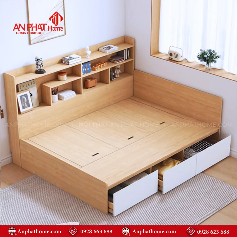 Giường Ngủ Kết Hợp Kệ Sách GN-324 11 Giường Ngủ Kết Hợp Kệ Sách GN-324